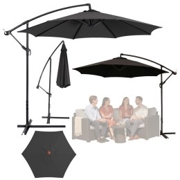 Parasol Ogrodowy Boczny Z Regulacją Pochyłu 350 x 250cm Antracyt
