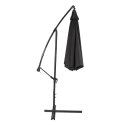 Parasol Ogrodowy Boczny Z Regulacją Pochyłu Pokrowiec 350 x 250cm Czarny