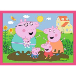 Puzzle - 4w1 (12, 15, 20, 24) - Peppa uwielbia przygody - Świnka Peppa - Trefl 34672
