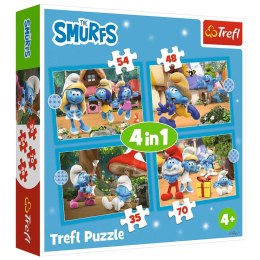 Puzzle - 4w1 (35, 48, 54, 70) - Wioska Smerfów - Smerfy - Trefl 34656