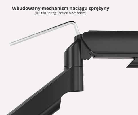 UCHWYT BIURKOWY DO MONITORA, NA SPRĘŻYNIE GAZOWEJ BRATECK-LDT97-C012 BRATECK