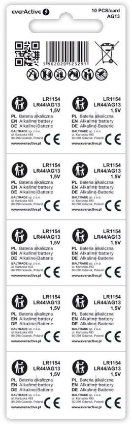 Bateria AG13 / G13 / LR44 / LR1154 everActive 1,5V (blister 10 szt.)