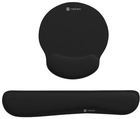 Podkładka pod mysz i nadgarstek Natec Chipmunk 2w1 zestaw ergonomiczny czarny