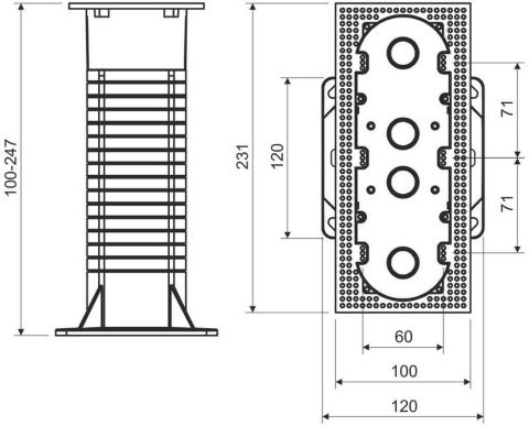 Puszka elektroinstalacyjne wielokrotna do systemów docieplających KOPOS KEZ-3_KB