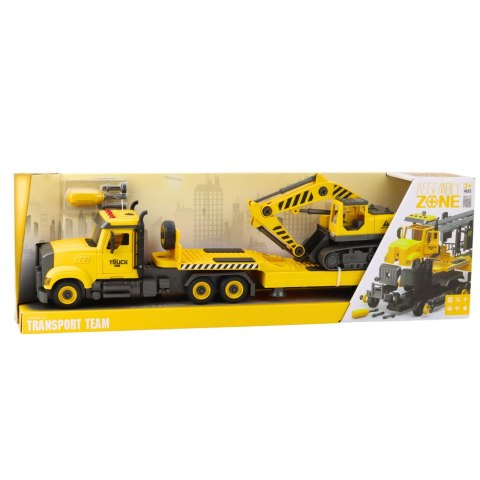 Ciężarówka Laweta Do Skręcania DIY Koparka Gąsienicowa Światła Dźwięki