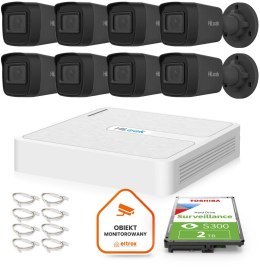 Zestaw do monitoringu Hilook 8 kamer IP IPCAM-B4-P Black 2K+ z dyskiem 2TB