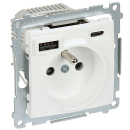 GNIAZDO POJEDYNCZE Z ZASILACZEM USB DGZ1ZUSB2CA.01/11-SIMON54 Premium 230 V 16 A