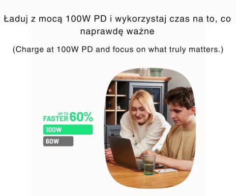 PRZEWÓD KABGC100PF120PB USB-C/USB-C POWERFLEX 1.2 m Green Cell