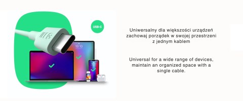 PRZEWÓD KABGC100PF30MG USB-C/USB-C POWERFLEX 0.3 m Green Cell