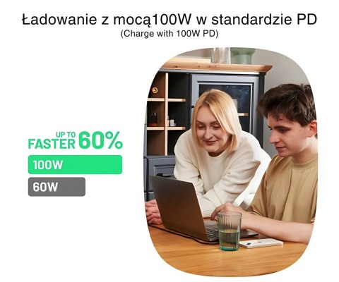 PRZEWÓD KABGC100PS200SW USB-C/USB-C PowerStream 2.0 m Green Cell