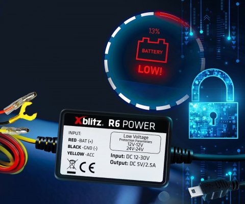 ZASILACZ DO WIDEOREJESTRATORÓW SAMOCHODOWYCH XB-R6-POWER Xblitz