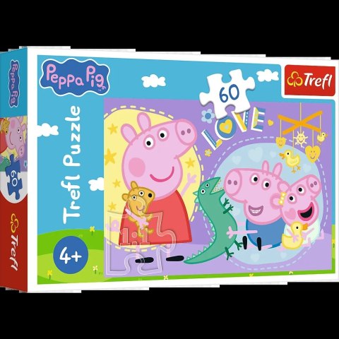 Puzzle - 60 - Szczęśliwa świnka - Świnka Peppa - Trefl 17414