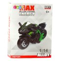 Motocykl Do Składania Skręcania Metal 1:14 DIY Zielono-Czarny