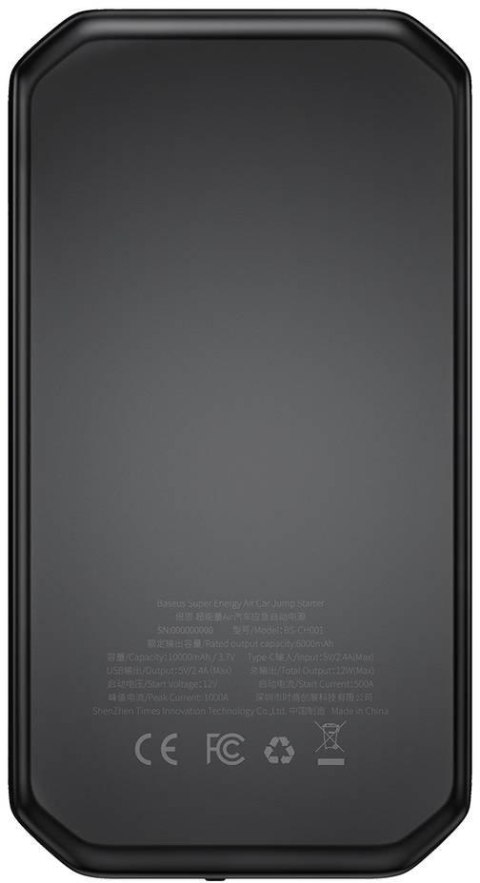 POWERBANK BOOSTER Baseus Max Car Jump Starter CGNL020101 10000mAh 12V 1000A + KABLE KROKODYLKI