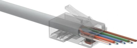 WTYK SIECIOWY KONEKTOR SOLARIX UNIWERSALNY EASY RJ45 CAT.6 UTP PRZELOTOWY SXRJ45-6-UTP-EASY 100szt