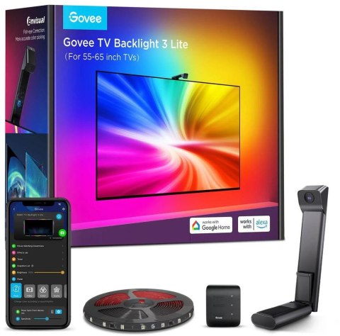 Govee H6099 TV Backlight 3 Lite Podświetlenie LED dla TV 55-65 cali, RGBICW, Wi-Fi+Bluetooth