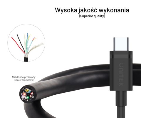 PRZEWÓD USB3.1-A/USB-C/2.0M-UNITEK USB-A/USB-C 2.0 m UNITEK