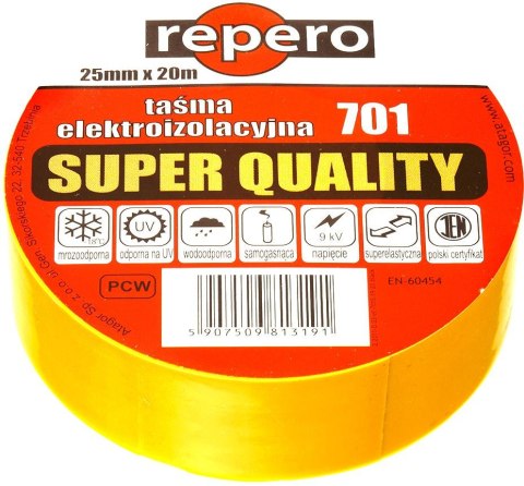 TAŚMA IZOLACYJNA REPERO 701 BRĄZOWA 19MMX20M