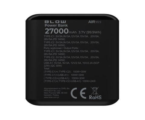 POWERBANK AIR99.9/B 27000 mAh 140 W Blow