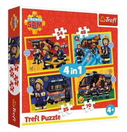 Puzzle - 4w1 (35, 48, 54, 70) - Strażak na sygnale - Strażak Sam - 34348