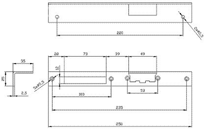 SZYLD ELEKTRA KĄTOWY DŁUGI PRAWY MAL.; 2423