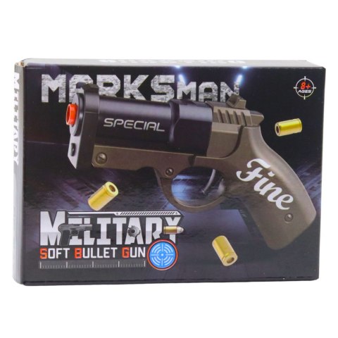 Mini Pistolet Broń Na Naboje I Łuski Czarno-Brązowy 13,5 cm