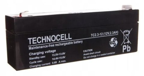 Akumulator AGM TECHNOCELL serii TC 12V 2,3Ah