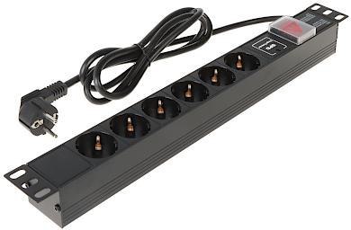 Listwa zasilająca 8 gniazd Schuko L19/6VP