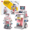 Zestaw Doktor Dentysta Wózek Medyczny Światła Różowy 26 el.
