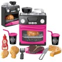Kuchenka Zabawkowa Z Piekarnikiem Jedzenie Światła Dźwięki Różowa