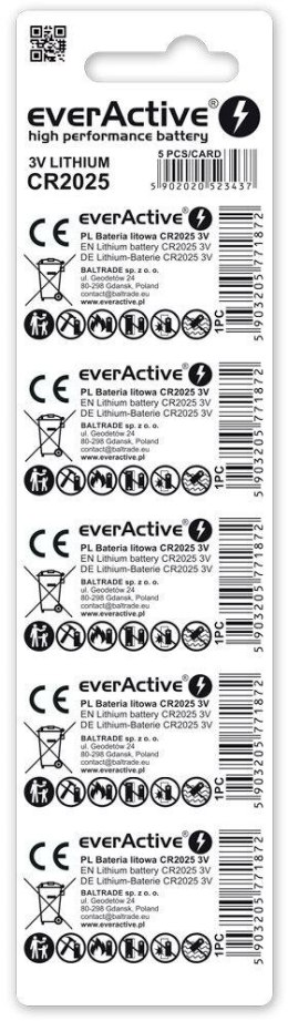 Bateria CR2025 everActive (blister 5 szt.)