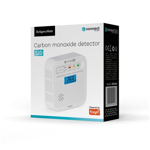 Czujnik czadu, tlenku węgla Kruger&Matz Connect S10 Tuya EN 50921