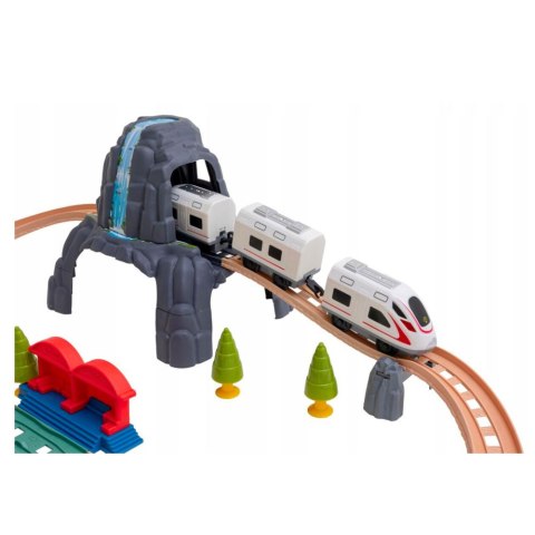 Kolejka Elektryczna Interaktywna Pociąg Wagony Tunel Wulkan Dinozaury 95 cm