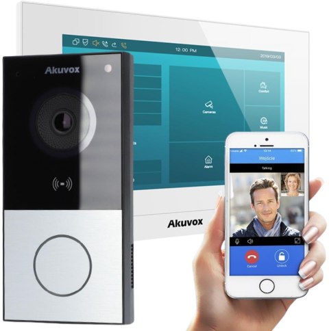 Zestaw wideodomofonowy IP AKUVOX (C313W White / E12W)