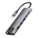 Adapter (HUB) USB typu C na HDMI/2x USB3.0/2x USB typu C/RJ45