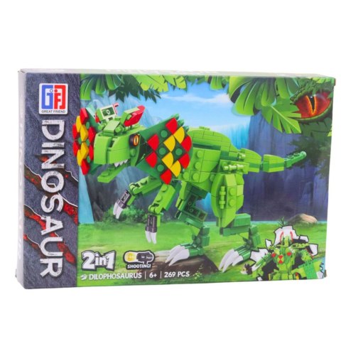 Klocki Konstrukcyjne Dinozaur Dilophosaurus Zielony 269 el.