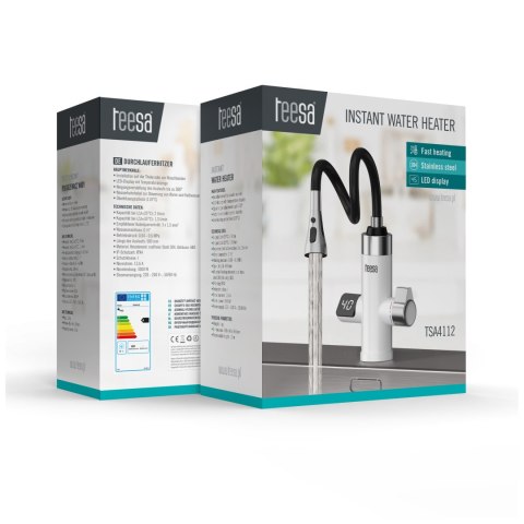 Przepływowy podgrzewacz wody bateria kuchenna z elastyczną wylewką