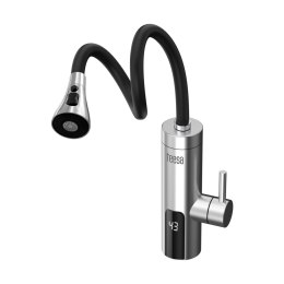 Przepływowy podgrzewacz wody - bateria metalowa kuchenna z elastyczną wylewką