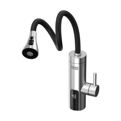 Przepływowy podgrzewacz wody - bateria metalowa kuchenna z elastyczną wylewką