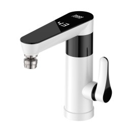 Przepływowy podgrzewacz wody - bateria stojąca biała