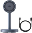 Ładowarka indukcyjna Baseus Orbit 2 Pro MagSafe Qi2 20W 2 w 1 z chłodzeniem - szara