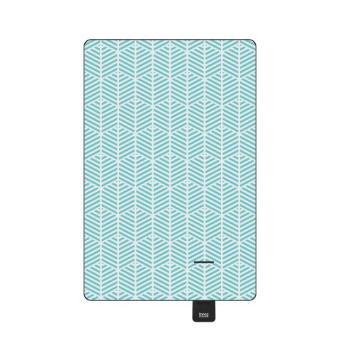 Koc mata piknikowa z izolacją i długim paskiem 200x300 cm TEESA - niebieski kłos