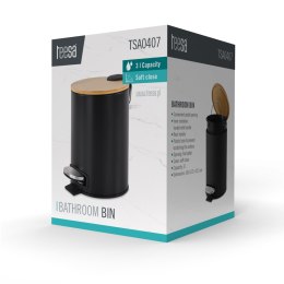 Kosz na śmieci łazienkowy 3l (czarny)