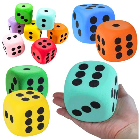 Duża Kość Piankowa Do Gry Zabawy Edukacyjna Mix 8 cm