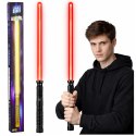 Miecz Laserowy Świetlny LED Z Dźwiękami Metalowa Rękojeść 75 cm