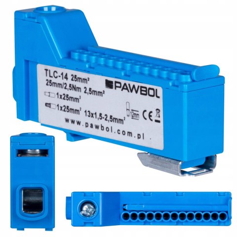 PAWBOL Listwa zaciskowa bezgwintowa LZB E.4136N niebieska