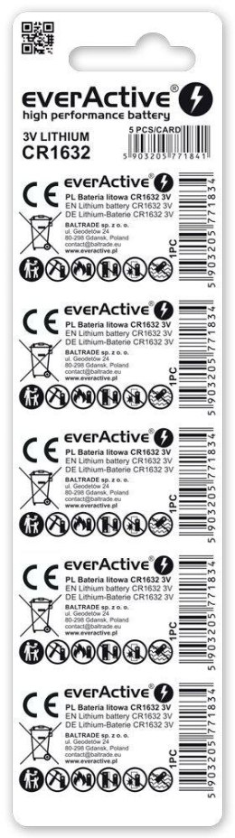 Bateria CR1632 everActive (blister 5 szt.)