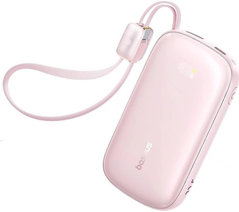 Powerbank Baseus EnerFill FC21 20000 mAh 22,5 W USB-A USB-C różowy z odłączanym kablem Lightning