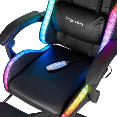 Fotel gamingowy Kruger&Matz GX-150 Czarny LED 7-punktowy masaż