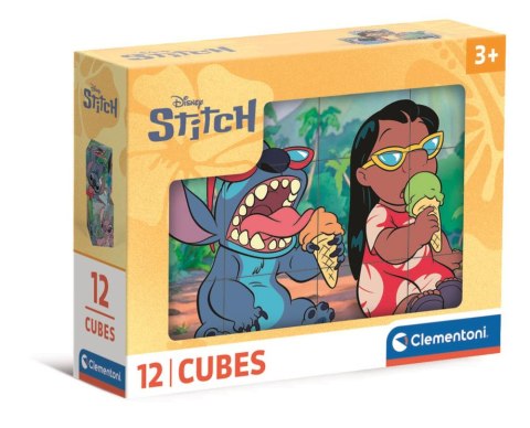 Puzzle 12 Klocków Sześcianów DISNEY STITCH Clementoni 41347